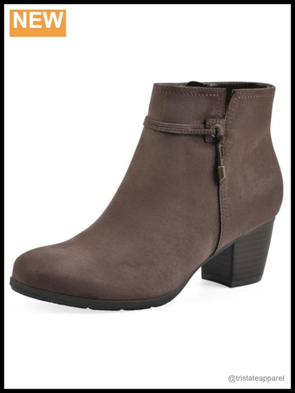 Womens Ankle Bootie Block Heel Memory Foam Zip Closure Round Toe Fall Shoes